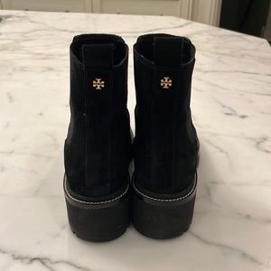 Tory Burch, lug sole, suede boot.